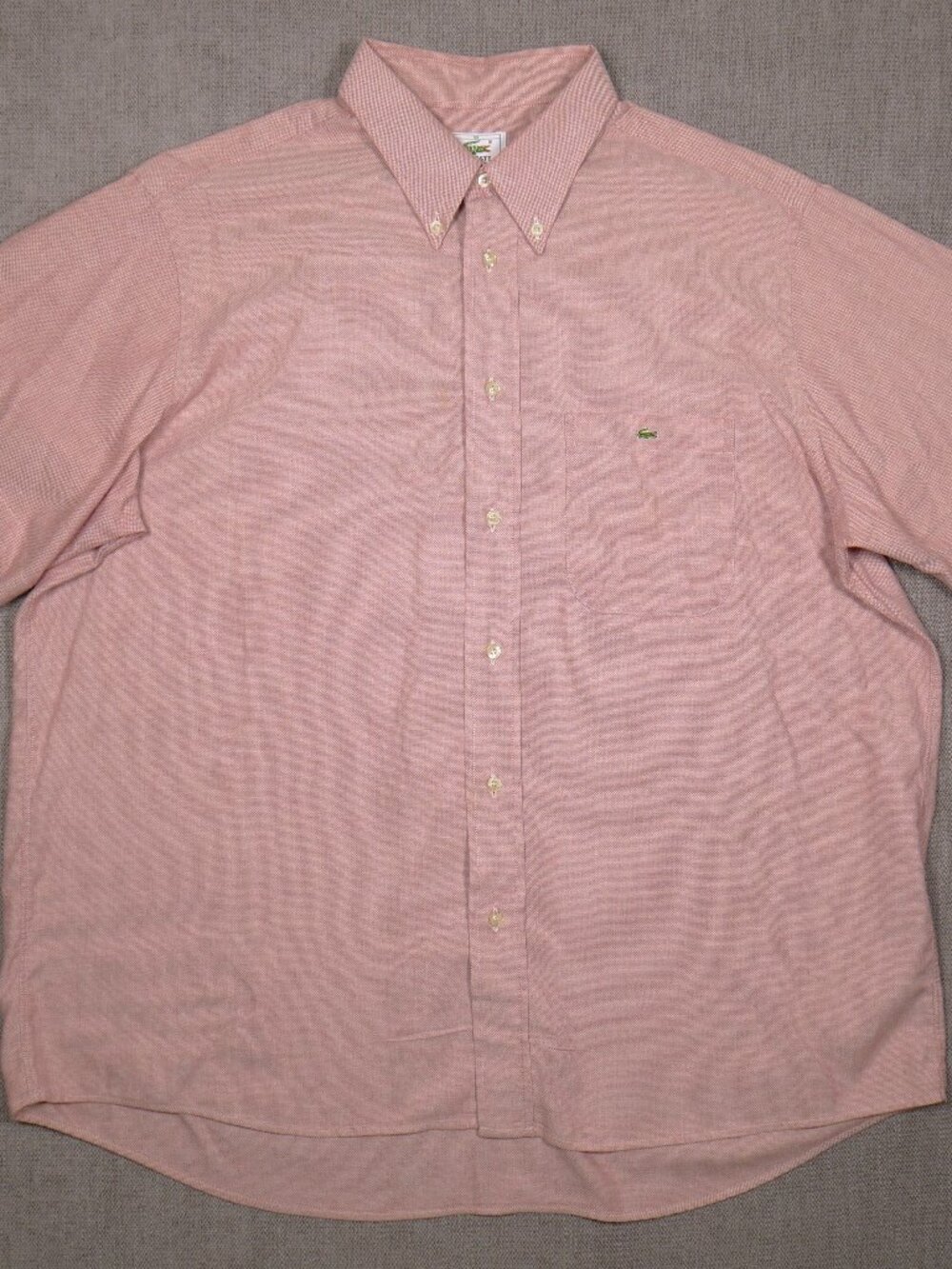VTG 90s Lacoste Devanlay Men's 44 short sleeve Pique Button Down Shirt